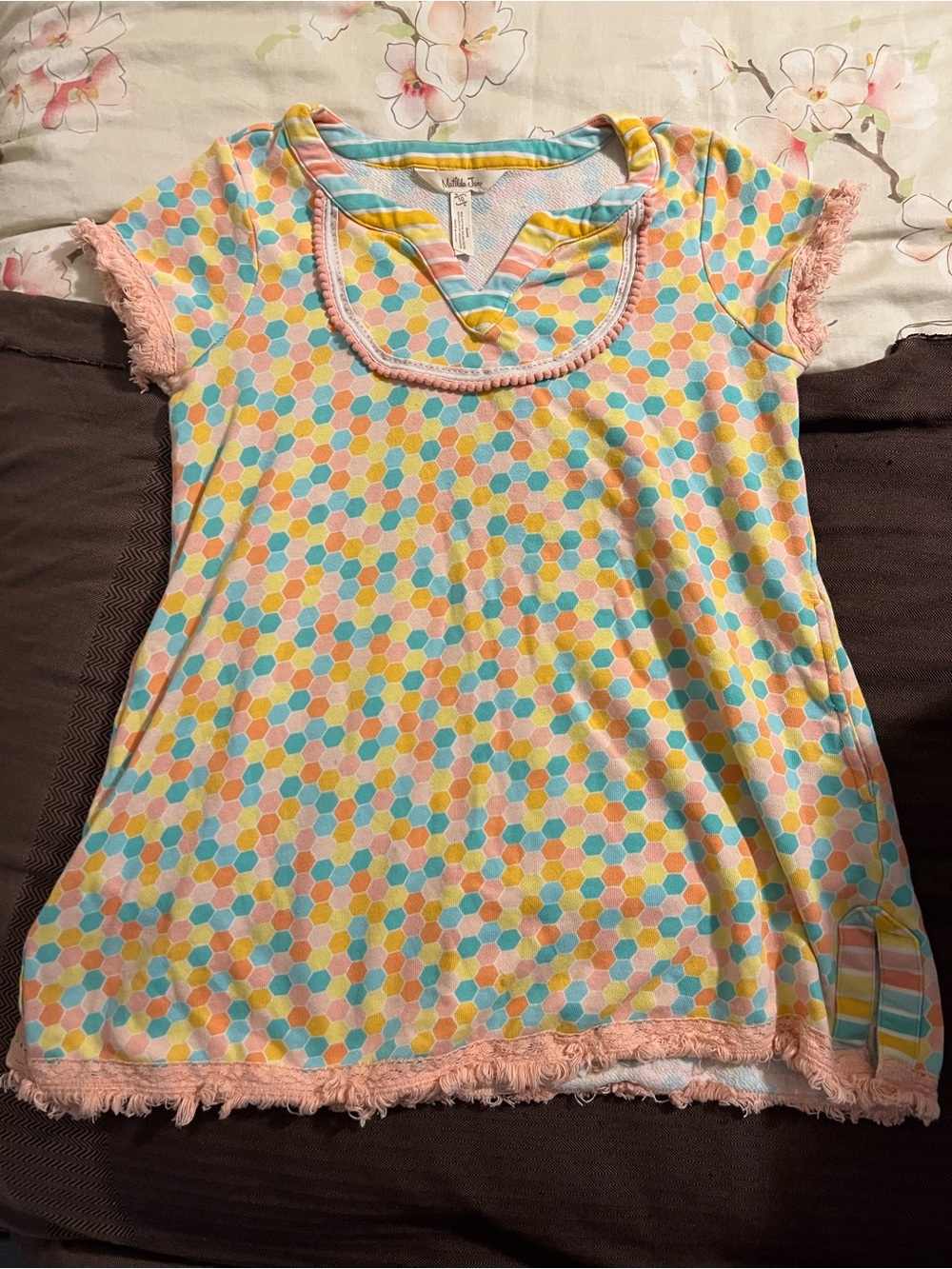 Matilda Jane Size 10 Dream Chasers Dots on Dots Swim Bathing Suit Coverup Girls
